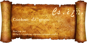 Csekme Ágnes névjegykártya