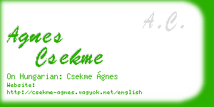 agnes csekme business card